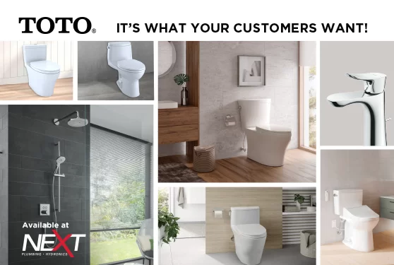 NEXT SUPPLY OFFERS ENTIRE RANGE OF TOTO PRODUCTS – FULLY STOCKED